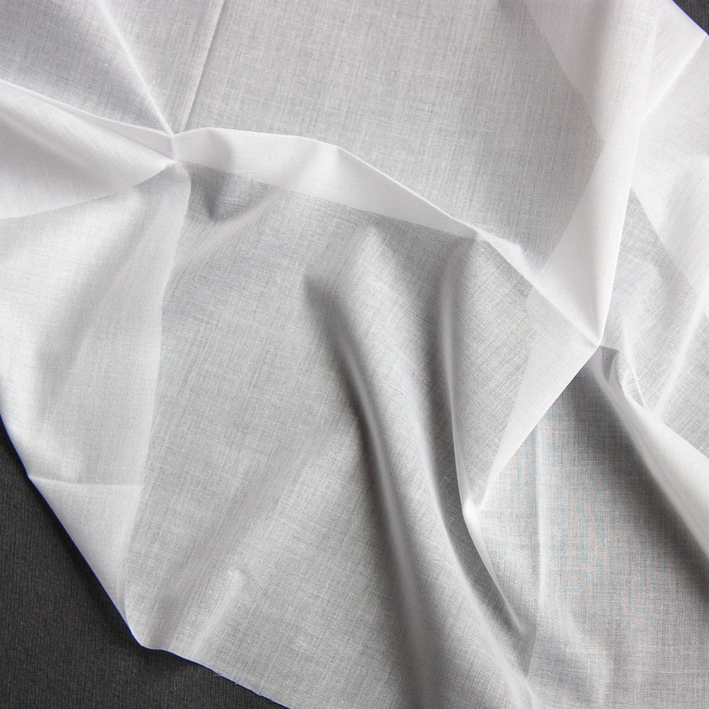 white lightweight cotton fusible interfacing fabric