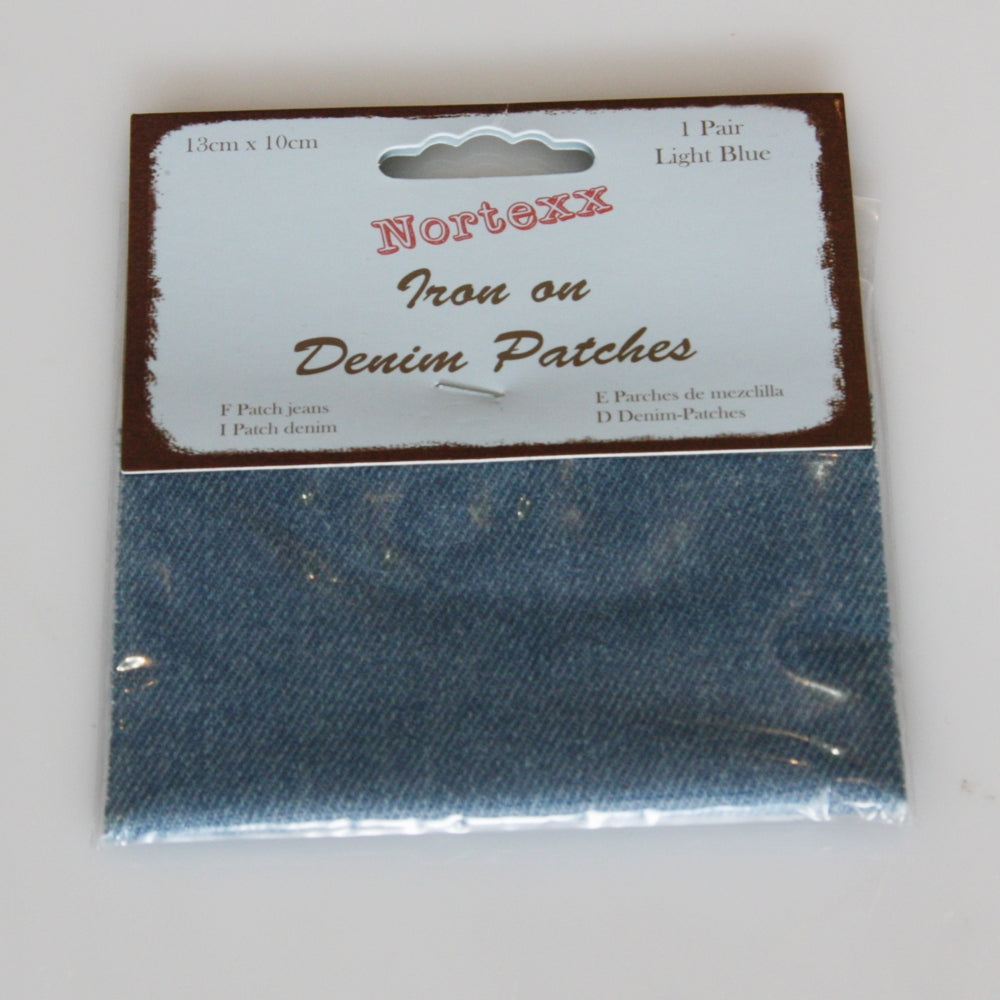 Iron-on Denim Mending Patch - Light Blue