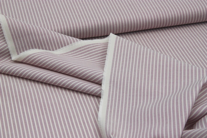 Japanese Cotton Shirting - Pin Stripe Lilac