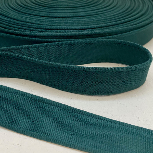 Cotton Strap Webbing 28mm - Jasper Teal