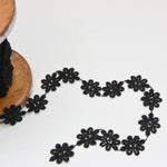 Polyester Guipure Lace 24mm - Daisy Black