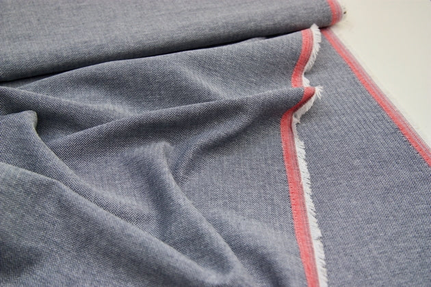 Robert Kaufman Chambray Union - Indigo Herringbone