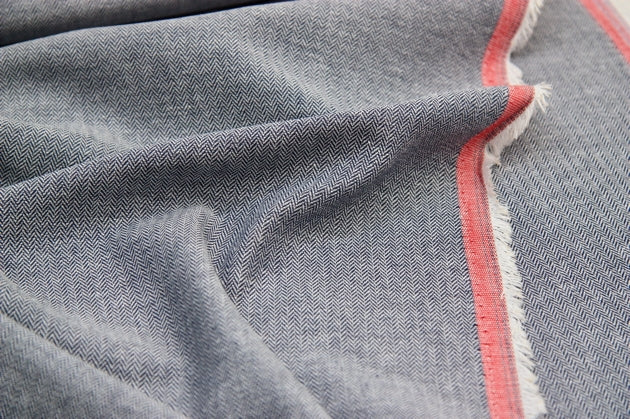 Robert Kaufman Chambray Union - Indigo Herringbone