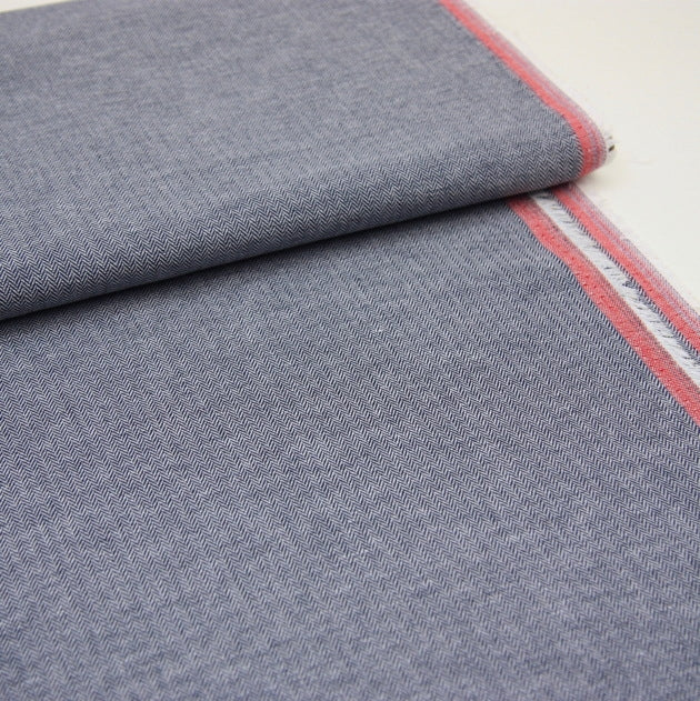 Robert Kaufman Chambray Union - Indigo Herringbone