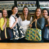 Beginners sewing group happy with their final bags!