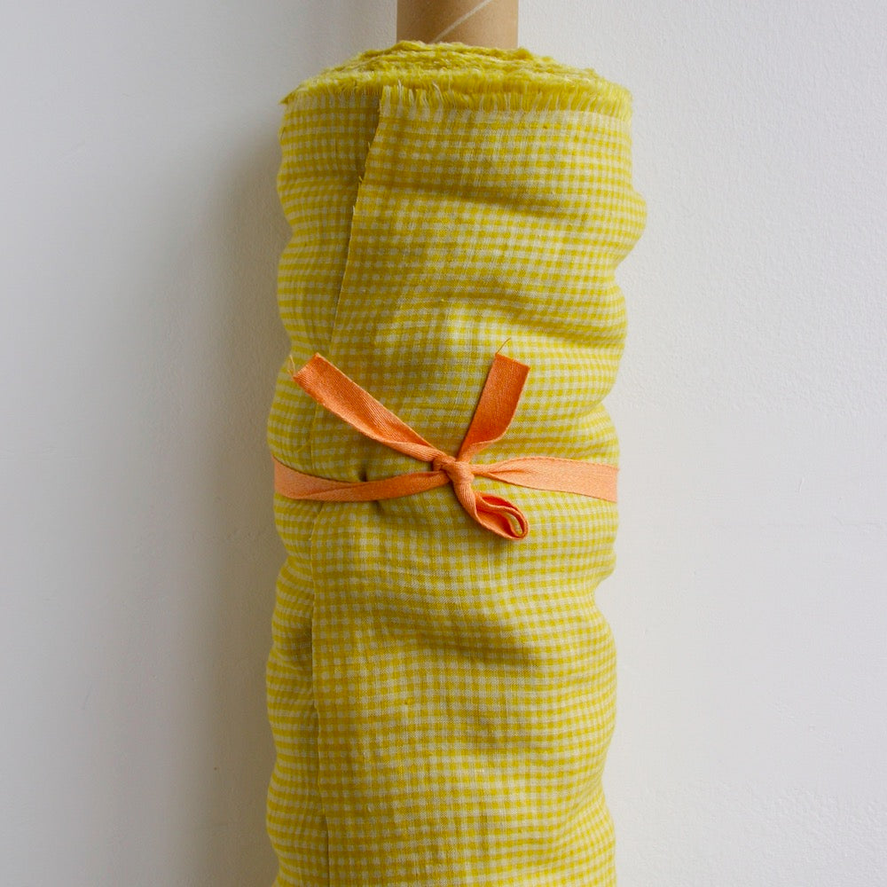 European Linen Mini-Gingham - Lemon Sherbert