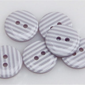 Striped Polyester Buttons - Lilac