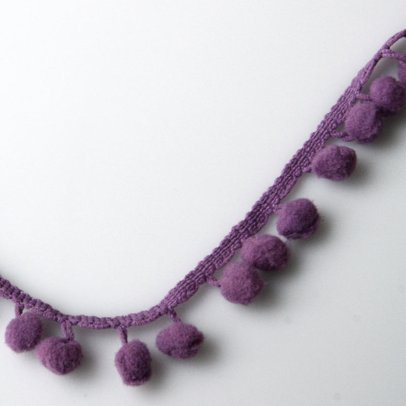 Pom Pom Edging 12mm - Purple