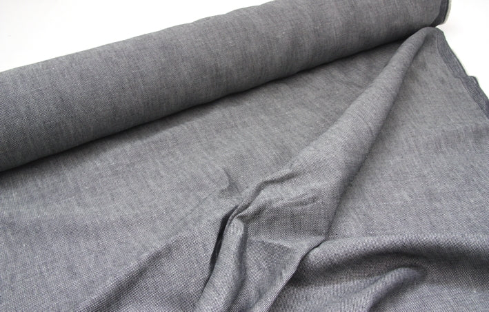 lightweight dark indigo navy linen shirting fabric