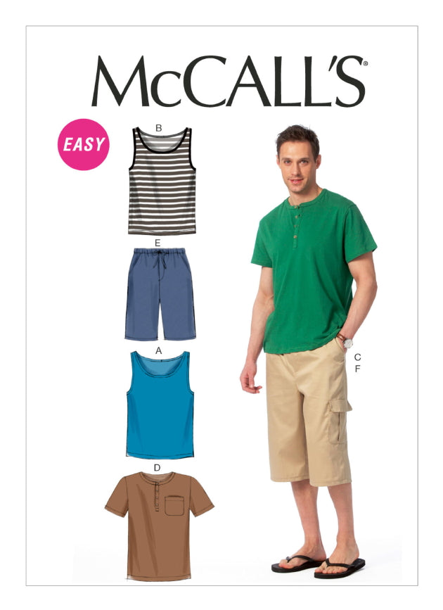 McCall's Men's 6973 - Tank Top, Henley Tee & Shorts