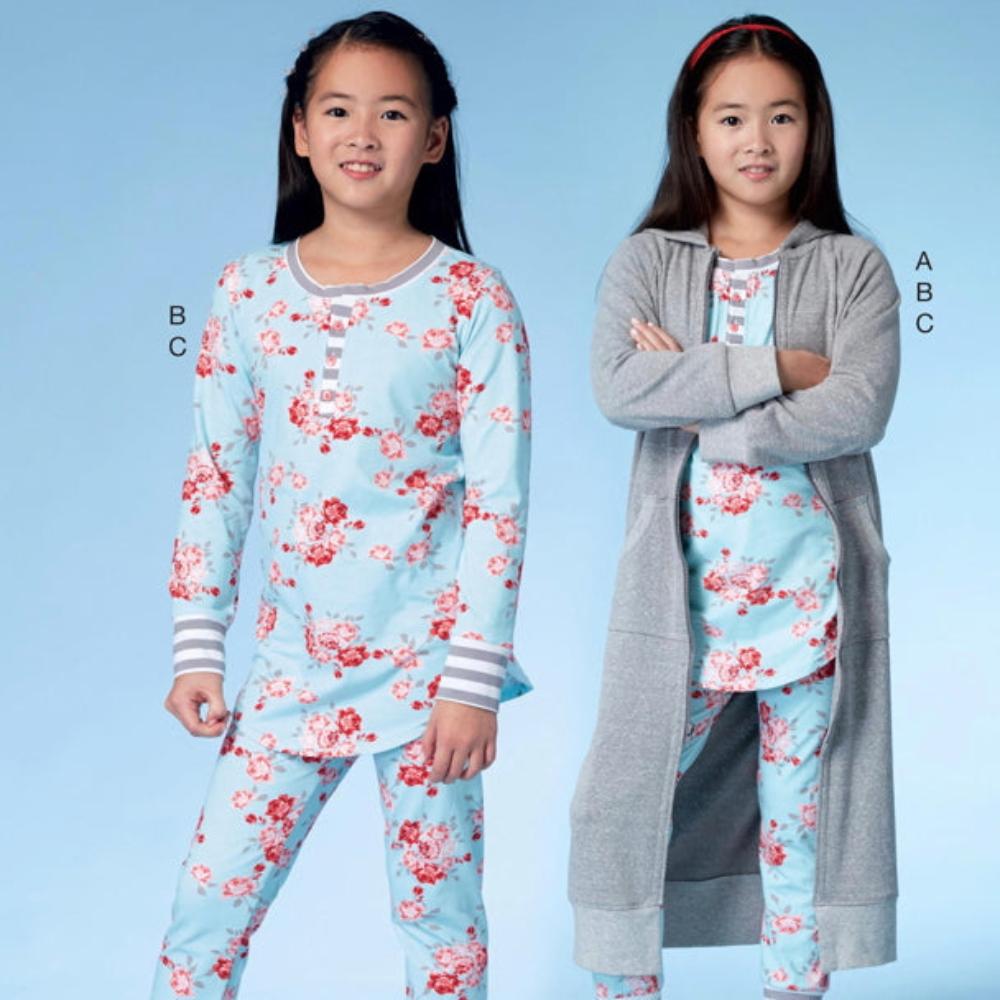 McCall's Girl's 7499 - Hooded Robe, Henley Top & Pants