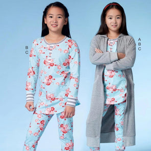 McCall's Girl's 7499 - Hooded Robe, Henley Top & Pants