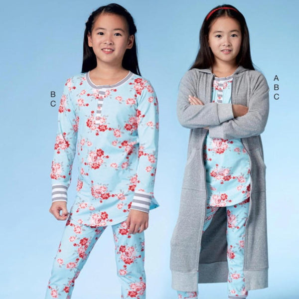 McCall's Girl's 7499 - Hooded Robe, Henley Top & Pants