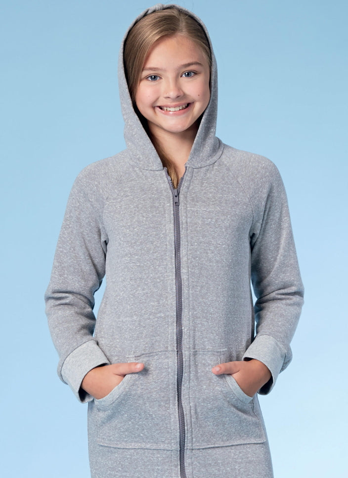 McCall's Girl's 7499 - Hooded Robe, Henley Top & Pants