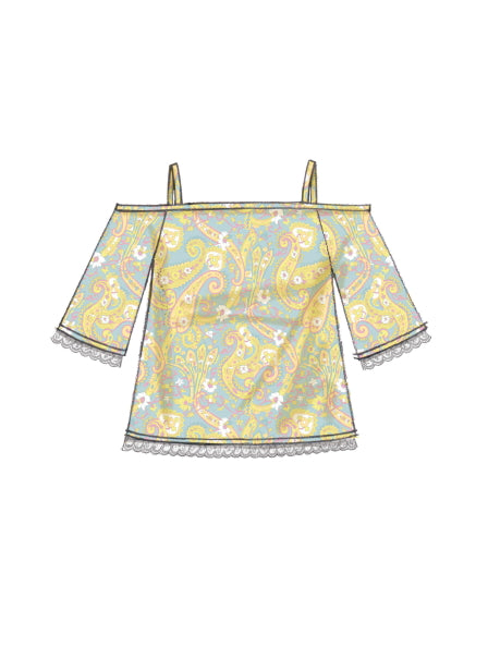 McCall's Girl's 7590 - Off-The-Shoulder Tops & Dress