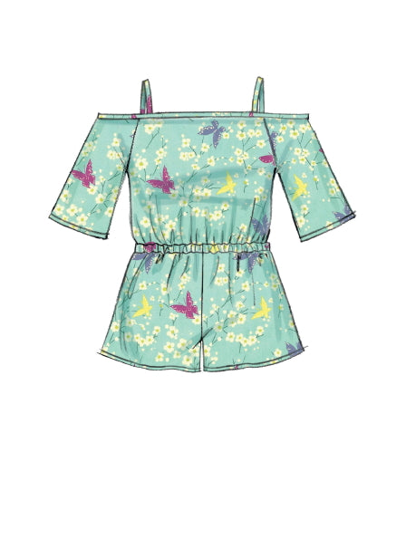 McCall's Girl's 7590 - Off-The-Shoulder Tops & Dress