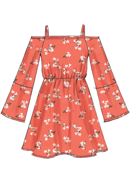 McCall's Girl's 7590 - Off-The-Shoulder Tops & Dress