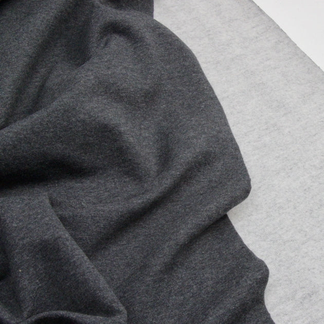 Organic Cotton Fleece - Anthracite Marl