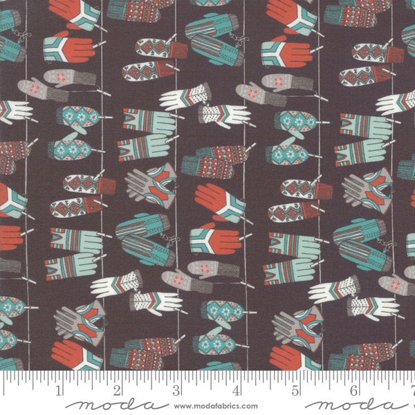 Printed Cotton Poplin - Mara Penny - Mittens - Black Diamond