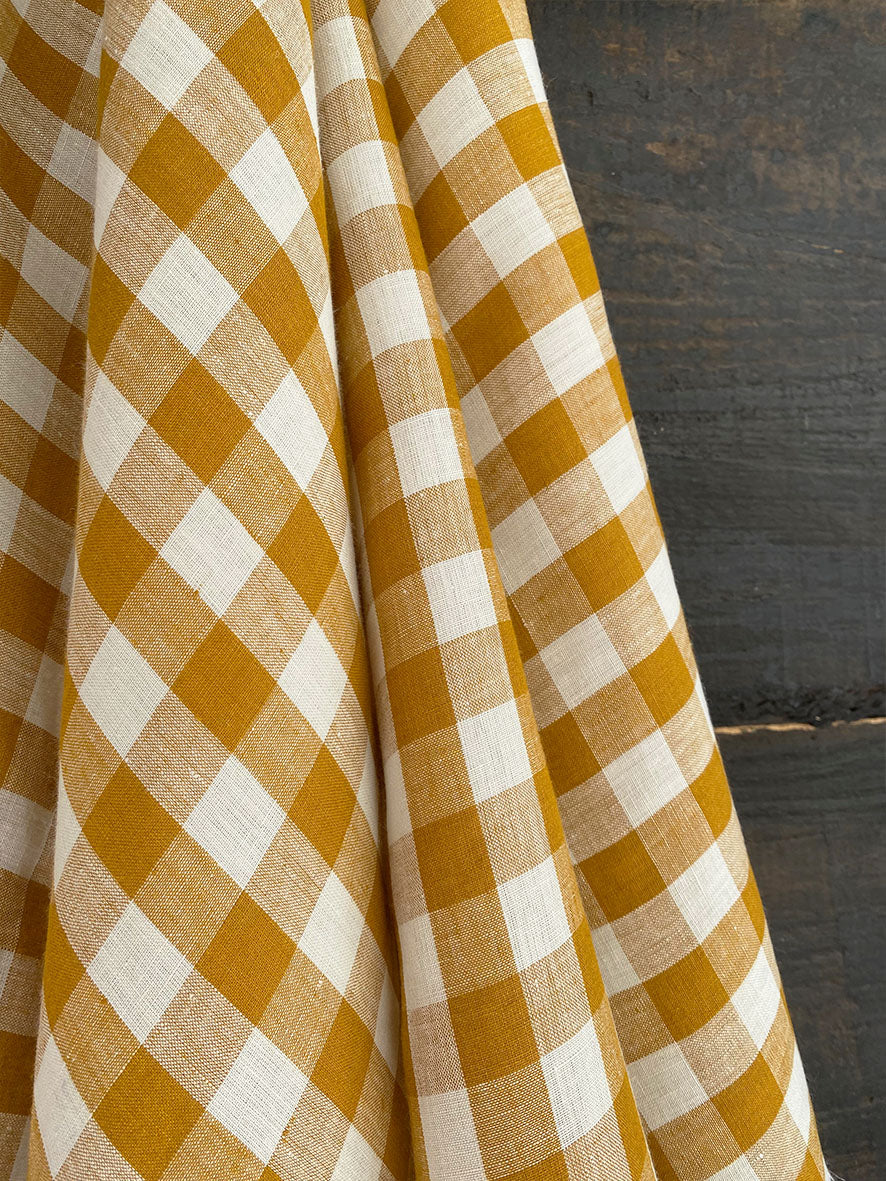 European Linen Gingham - Tobacco