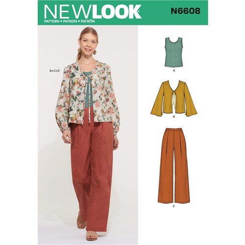 New Look Women's 6608 - Misses' Jacket, Pants and Top