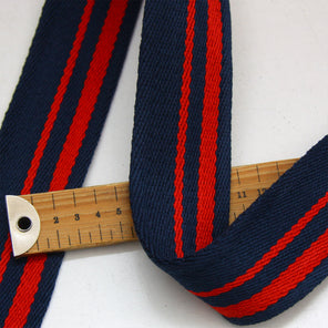 Striped Webbing 50mm - Red/Navy