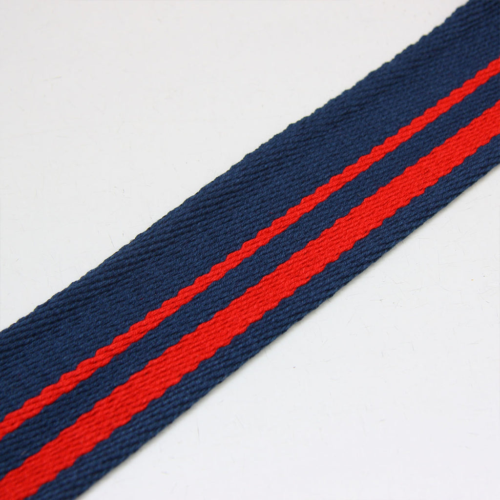 Striped Webbing 50mm - Red/Navy – Ray Stitch
