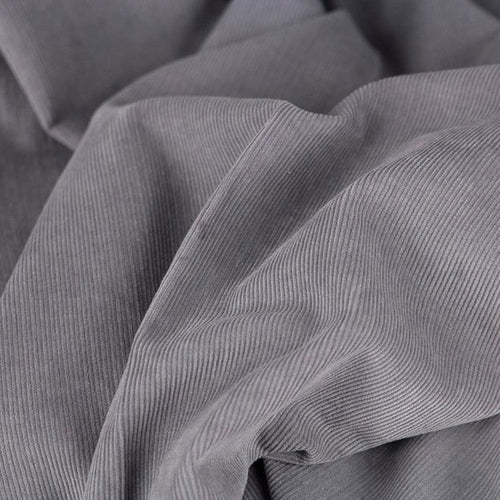 grey cotton needlecord fabric