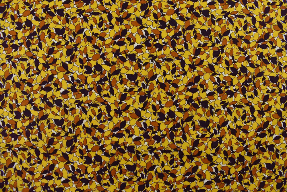 Luxury Printed Cotton Lawn - New England - Gold