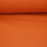 speckled orange cotton soft sweatshirt fleece fabric
