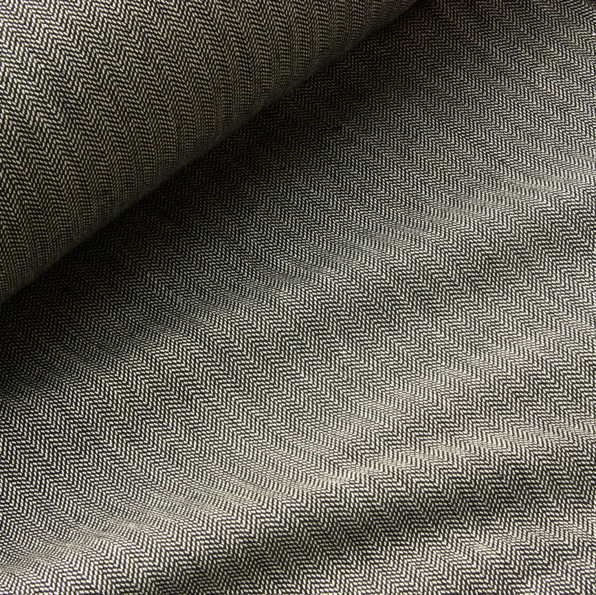 Organic Cotton Herringbone - Black