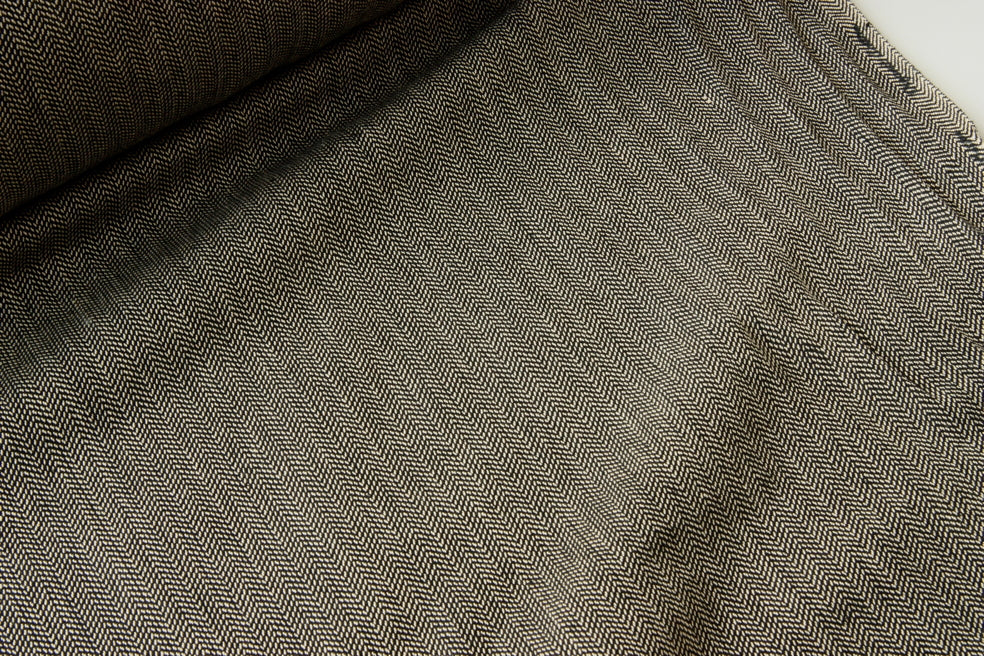 Organic Cotton Herringbone - Black