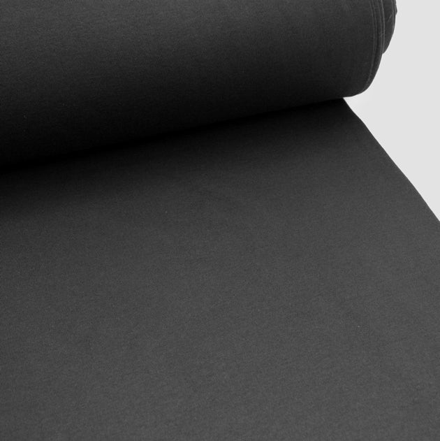 Organic Cotton Interlock Jersey - Black