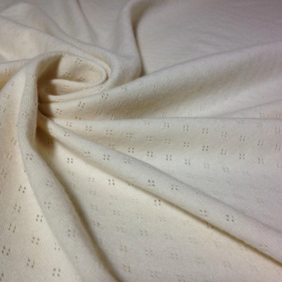 Organic Cotton Pointelle Jersey - Off White