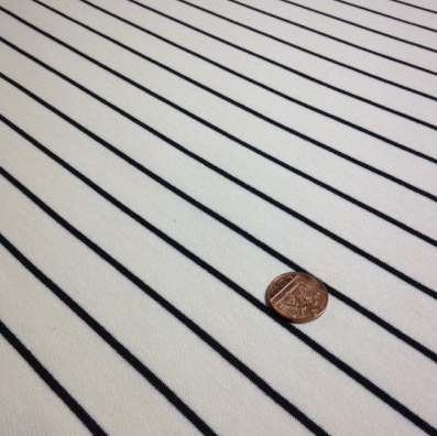 Organic Cotton Fleece - White With Black Stripes