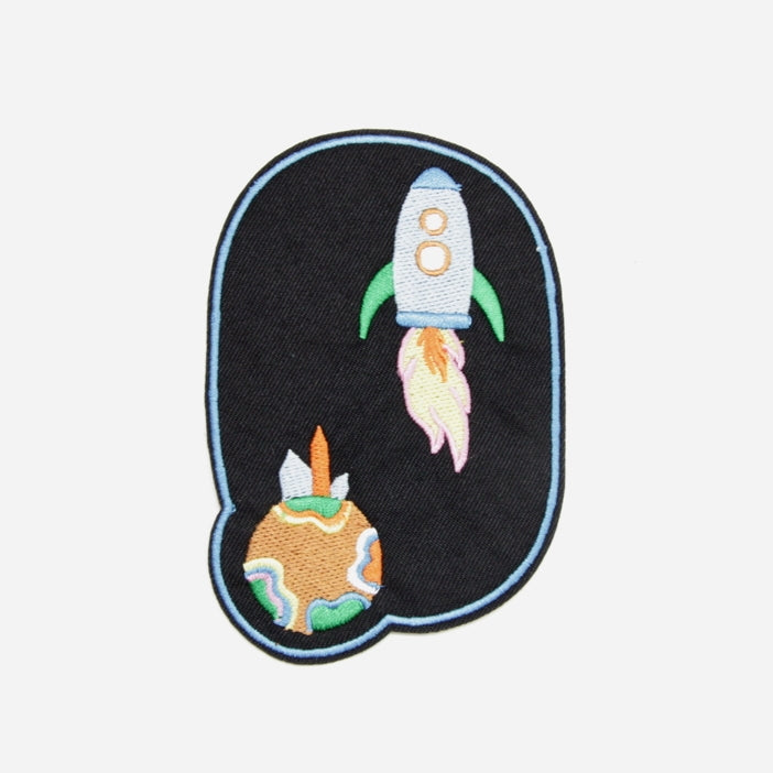 Iron-on Children's Patches - Rocket Black