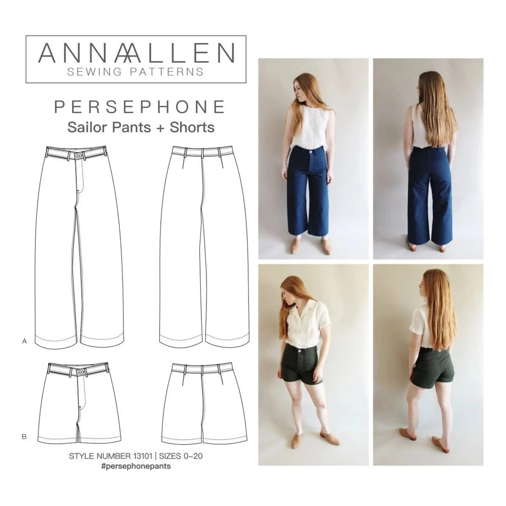 Anna Allen Clothing - Persephone Pants and Shorts - PDF Pattern