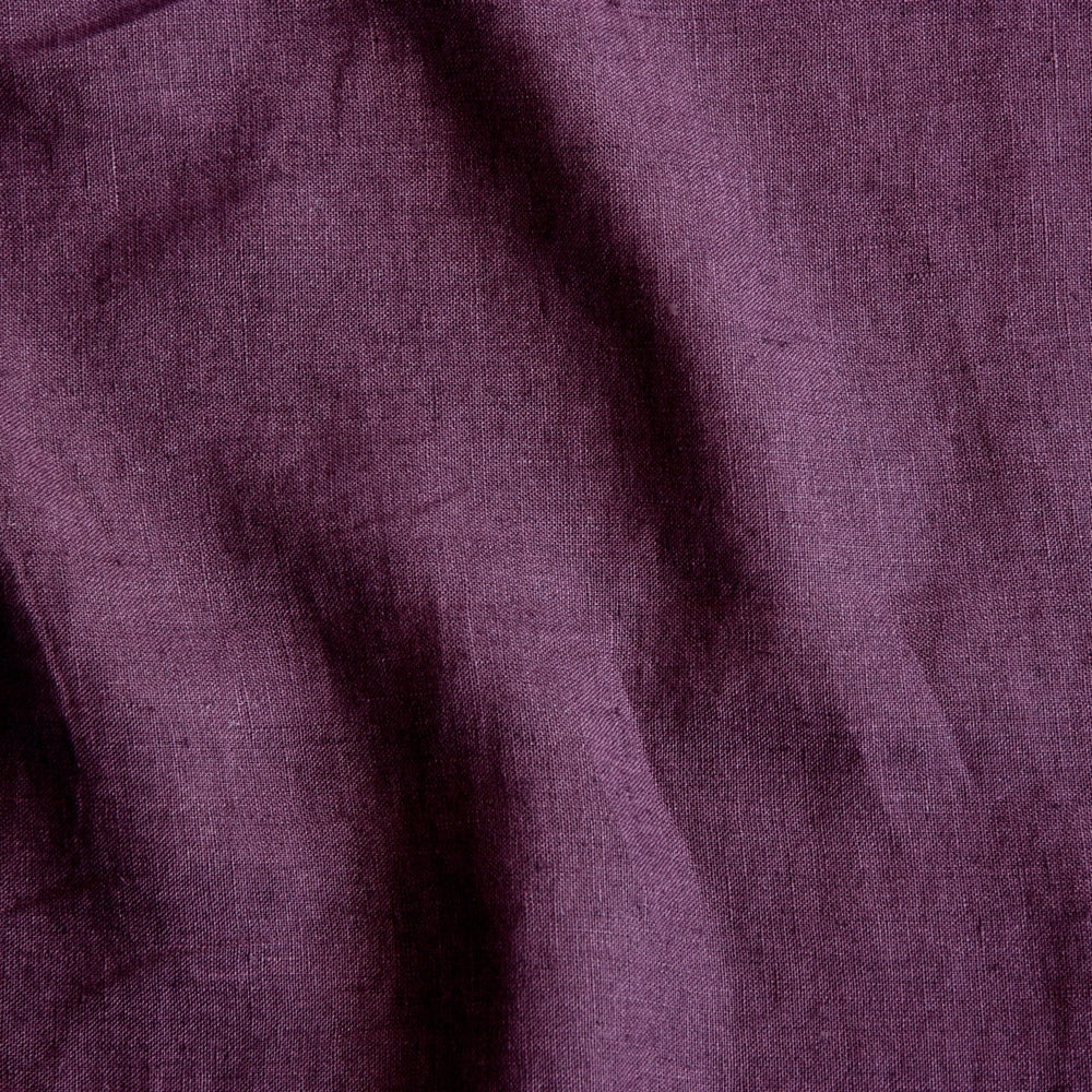 purple dark pink plum coloured and washed european linen fabric