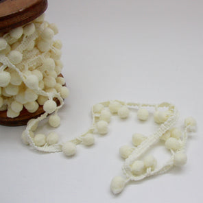 Pom Pom Edging 12mm - Cream