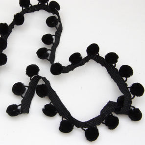Pom Pom Edging 18mm - Black