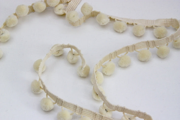 Pom Pom Edging 18mm - Cream
