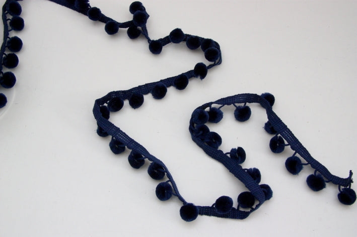 Pom Pom Edging 18mm - Navy Blue