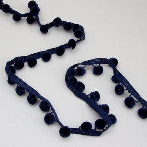 Pom Pom Edging 18mm - Navy Blue