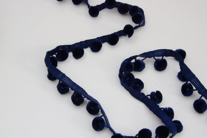 Pom Pom Edging 18mm - Navy Blue