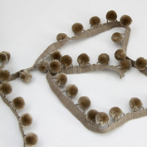 Pom Pom Edging 18mm - Stone