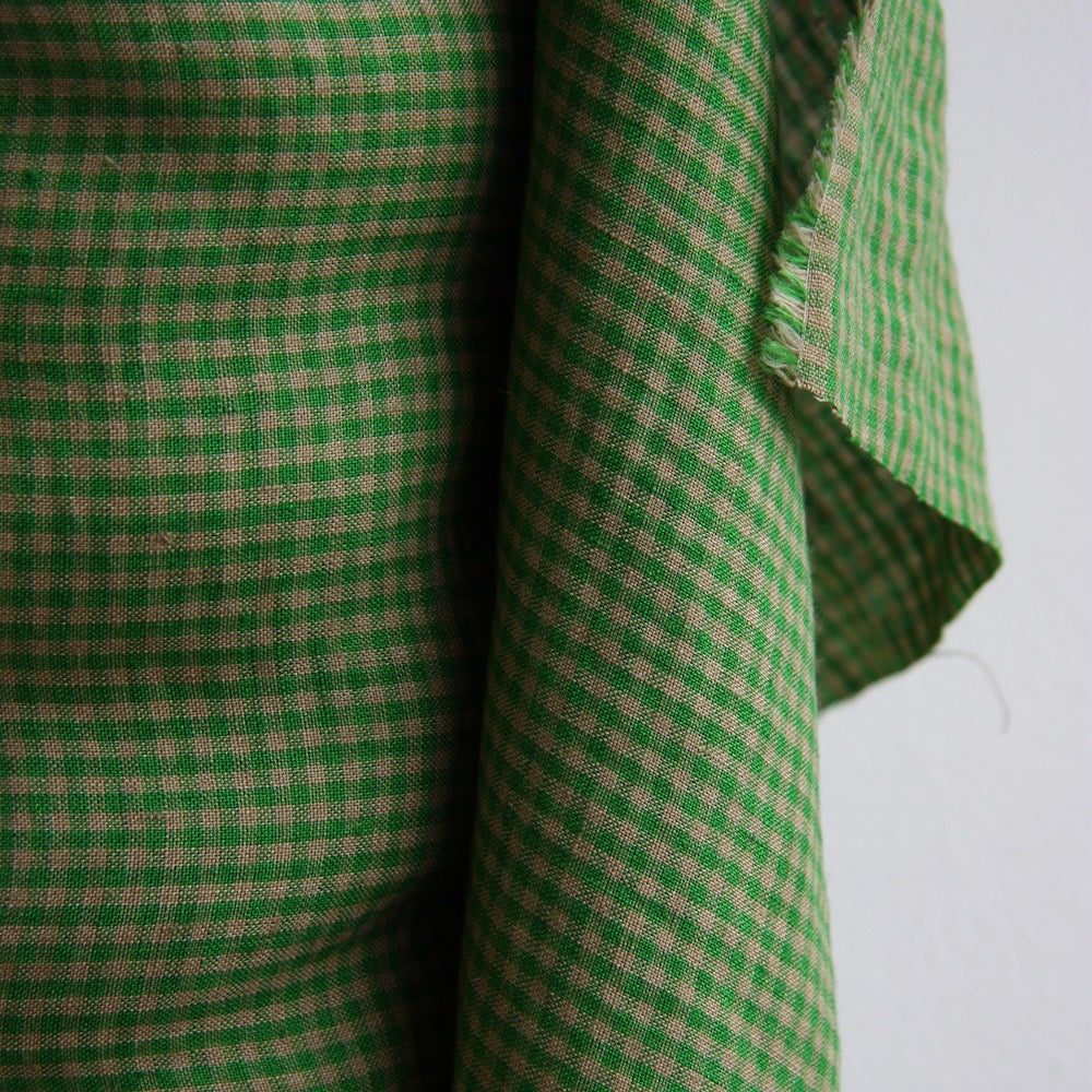 European Linen Mini-Gingham - Potting Green