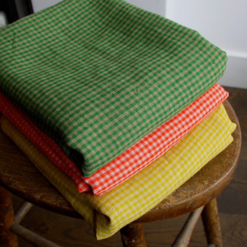 European Linen Mini-Gingham - Potting Green