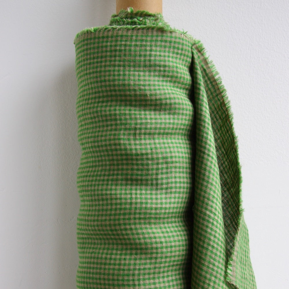 European Linen Mini-Gingham - Potting Green