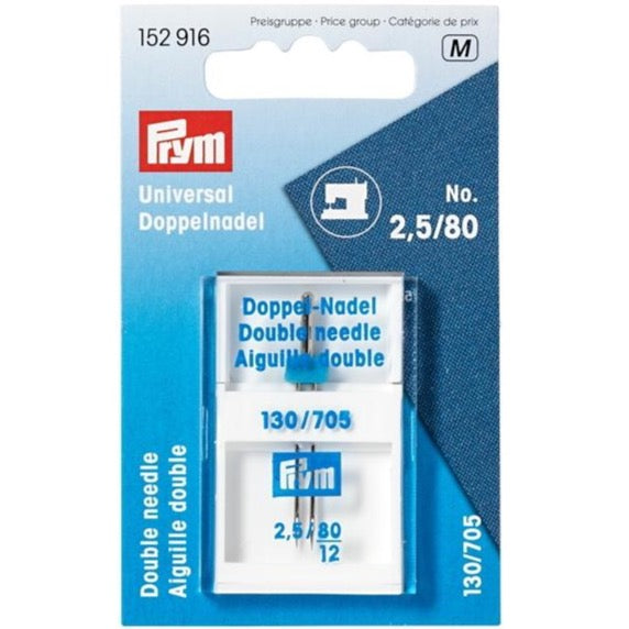 Prym 154916 - Sewing Machine Needles - Twin Woven 2,5/80