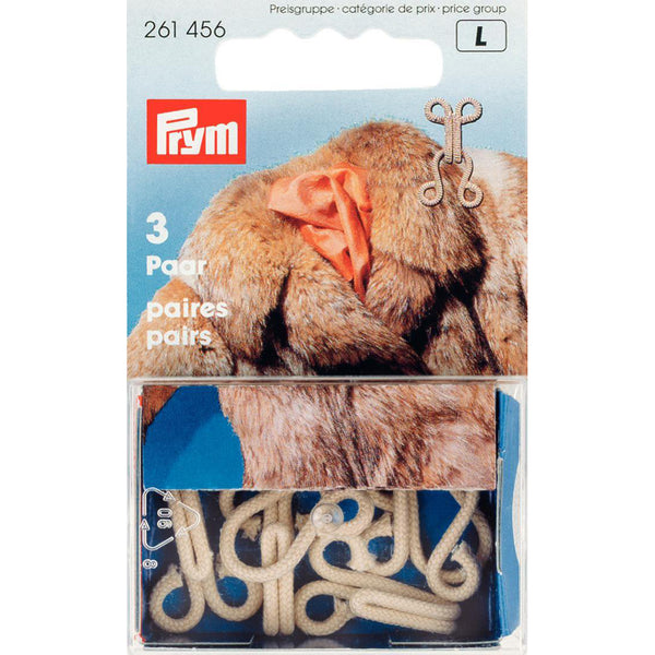 Prym 261456 - Fur Hooks and Eyes - Beige
